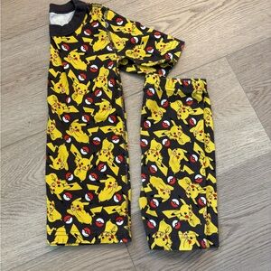 Hanna Andersson Yellow and Black Pajama Set with Playful Pikachu Design